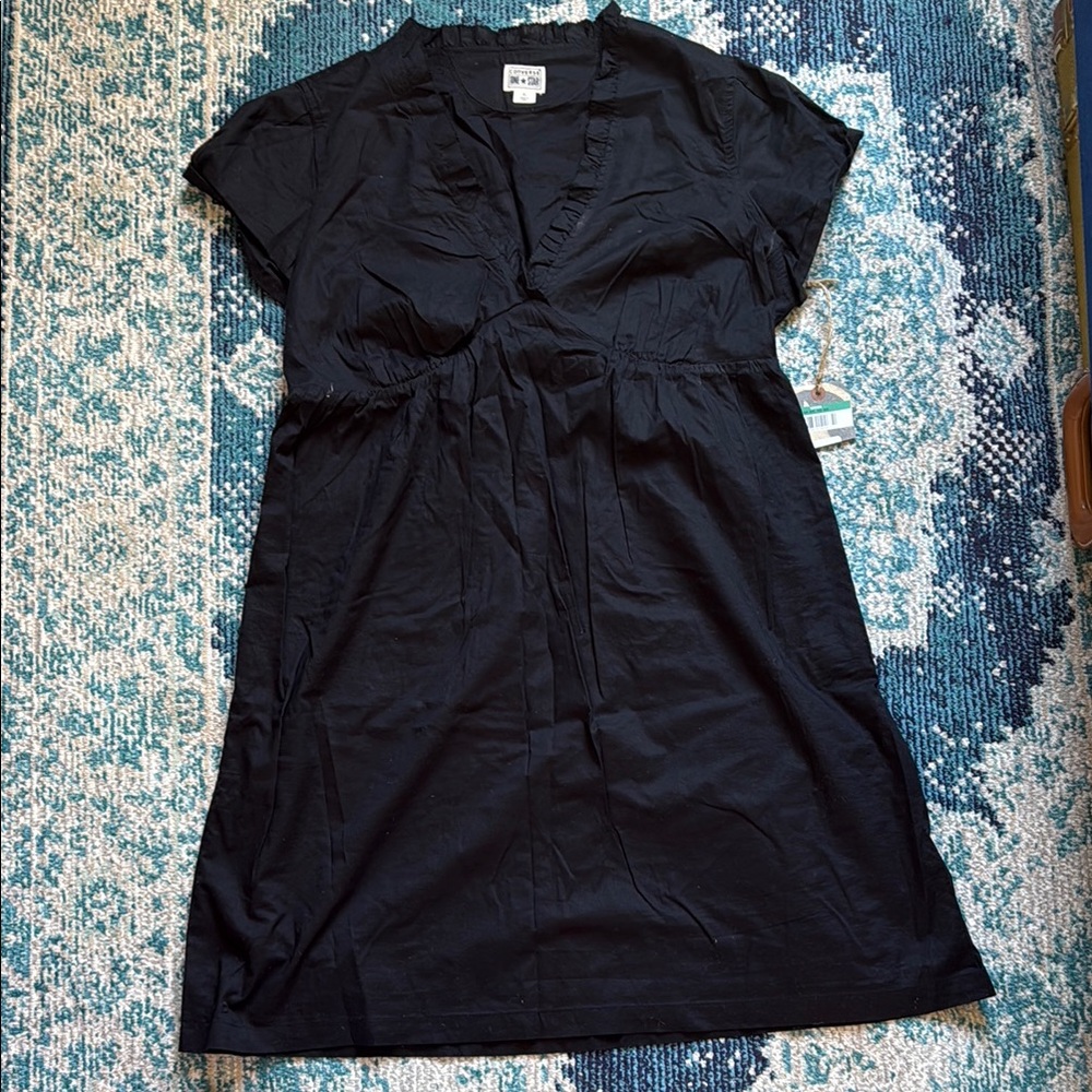 Converse Black Ruched V-Neck Sundress